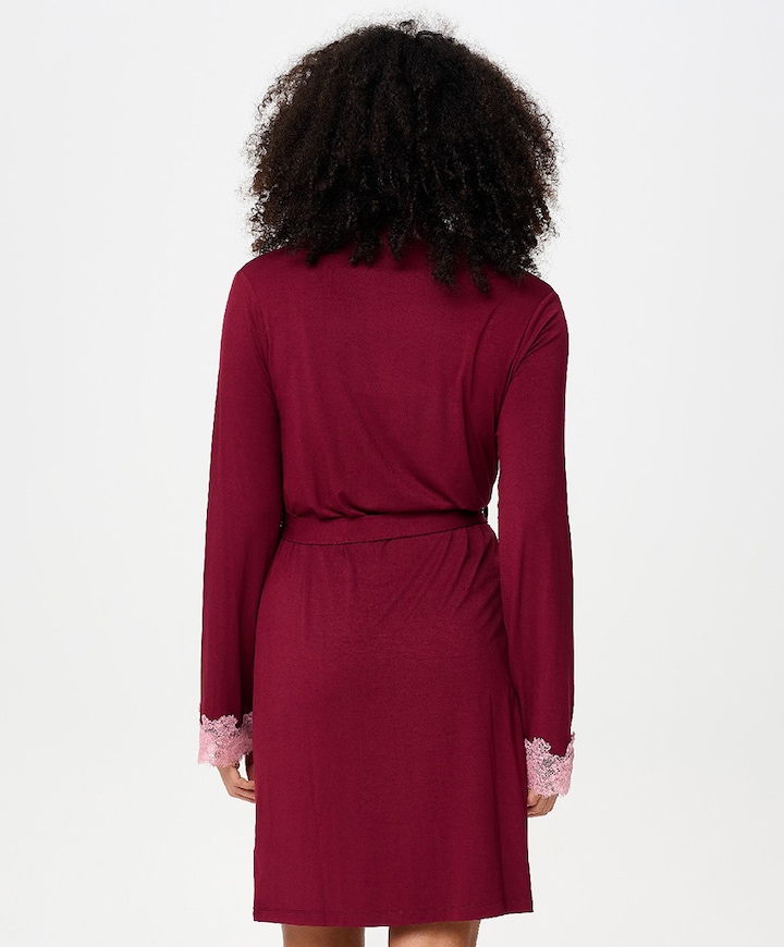 Dames ochtendjas bordeaux