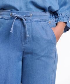 Regular length wide leg dames broek blauw