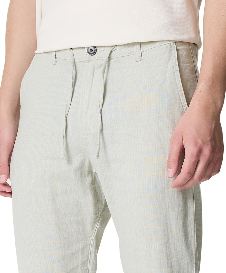 SLH172-SLIMTAPE BRODY LINEN PANT NO heren broek groen