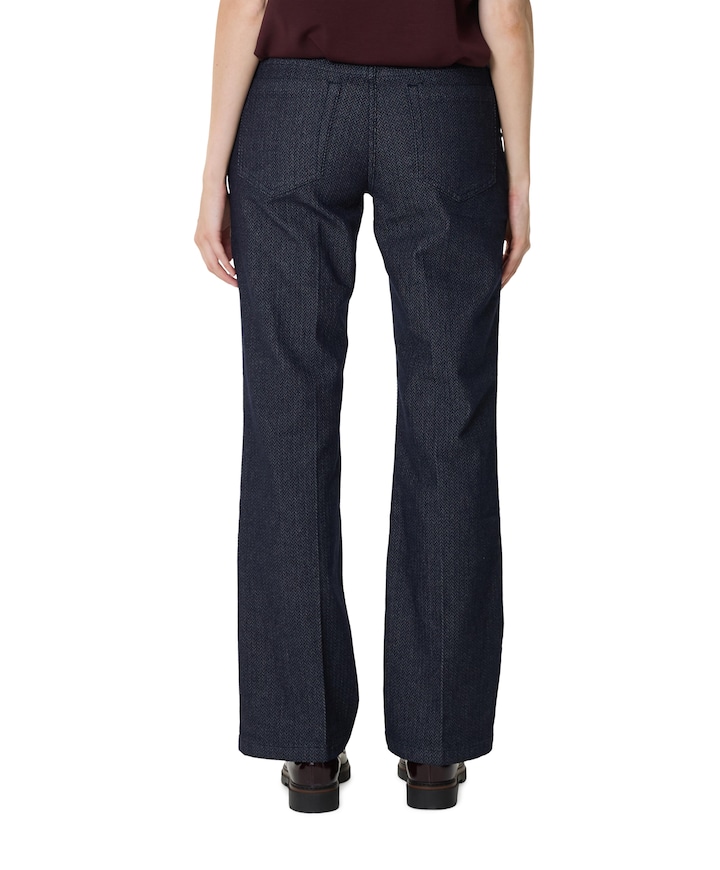 Bibette herringbone dames broek blauw