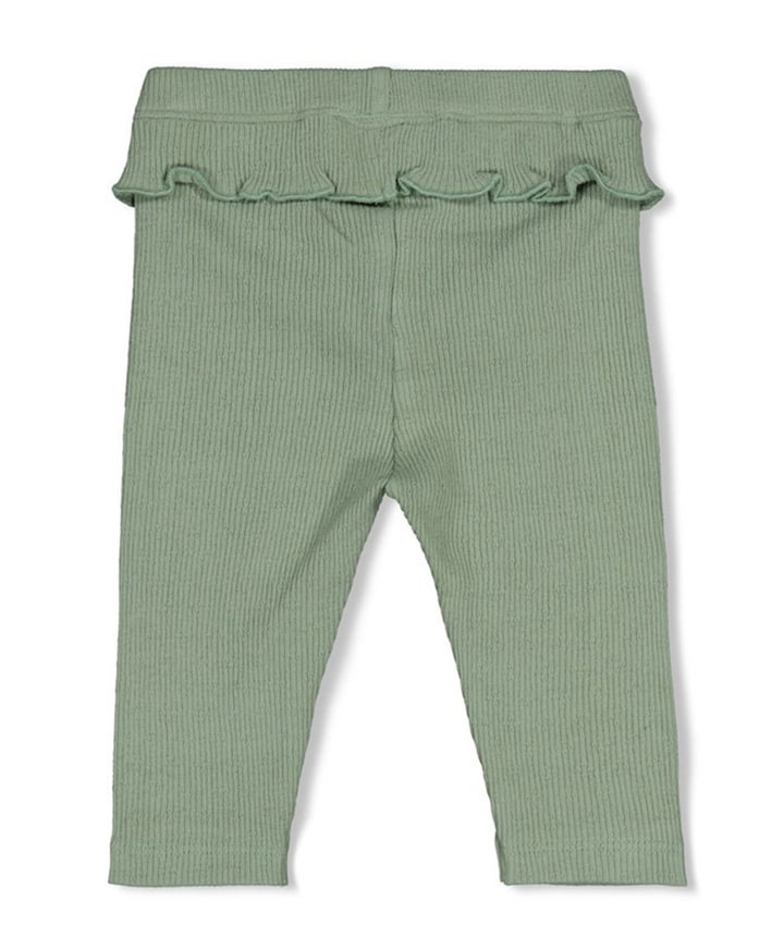 Legging pointelle rib meisjes broek groen