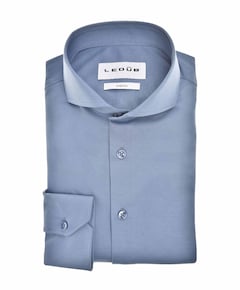 Heren overhemd extra lange mouw blauw