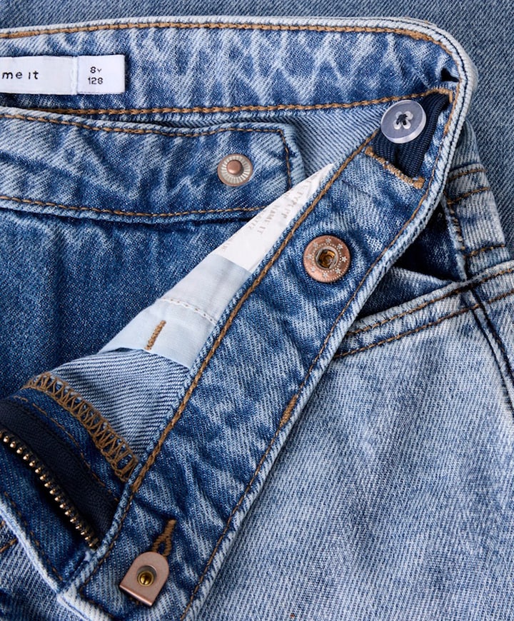 NKFROSE WIDE ASYM CLOSURE JEANS 224 meisjes jeans blauw