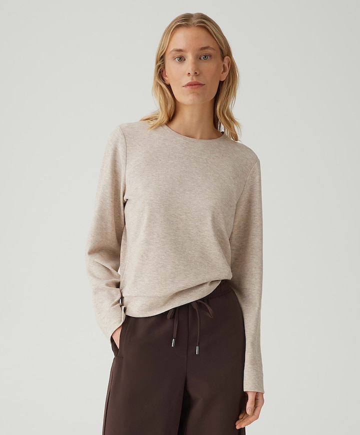 Dames longsleeve beige