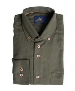 Heren overhemd lange mouw groen