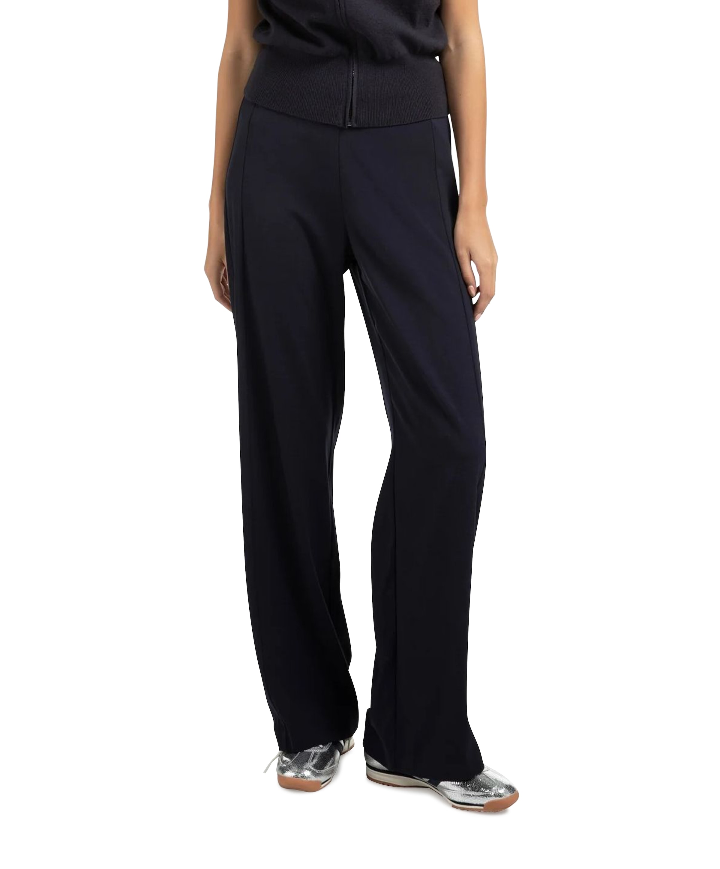 Woven wide leg broek blauw