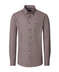 Heren overhemd lange mouw oranje