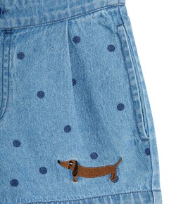 Denim dots aop short meisjes korte broek blauw