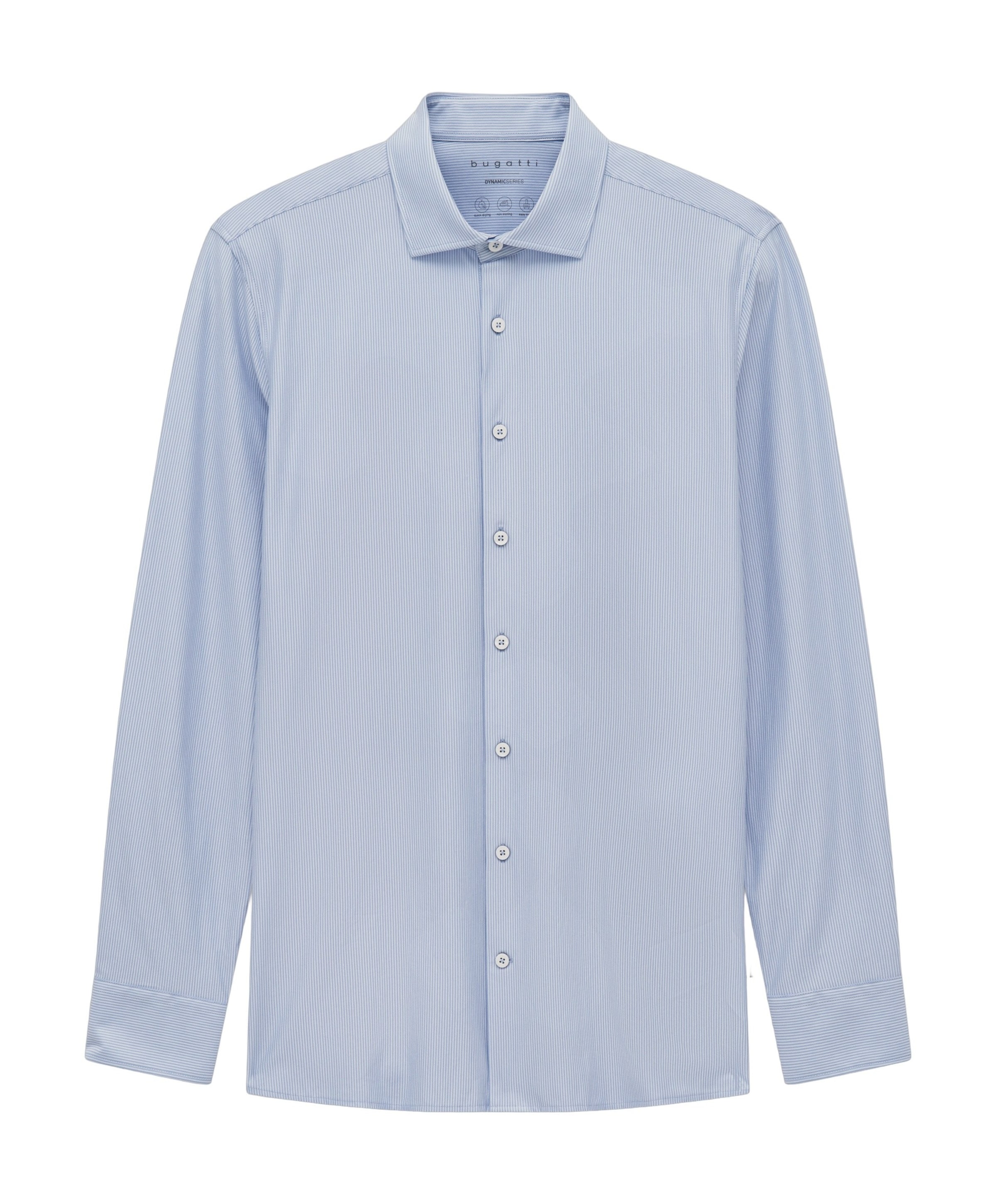Heren overhemd lange mouw blauw
