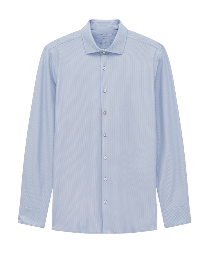 Heren overhemd lange mouw blauw
