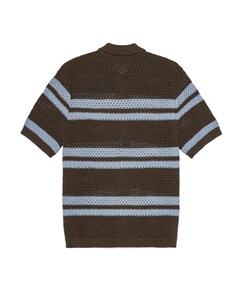 Heren overhemd korte mouw bruin