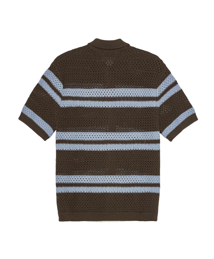 Heren overhemd korte mouw bruin