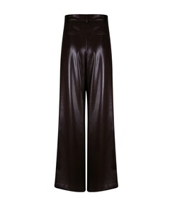 Vegan leather broek bruin