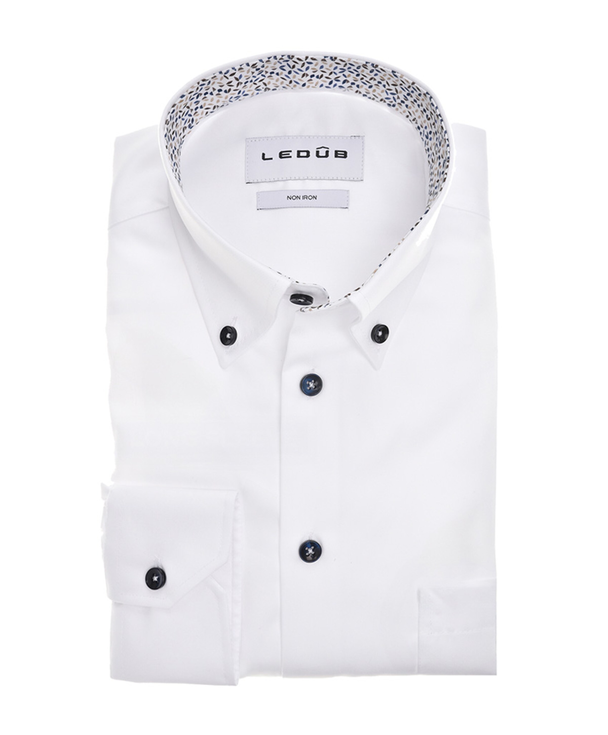 Heren overhemd extra lange mouw wit