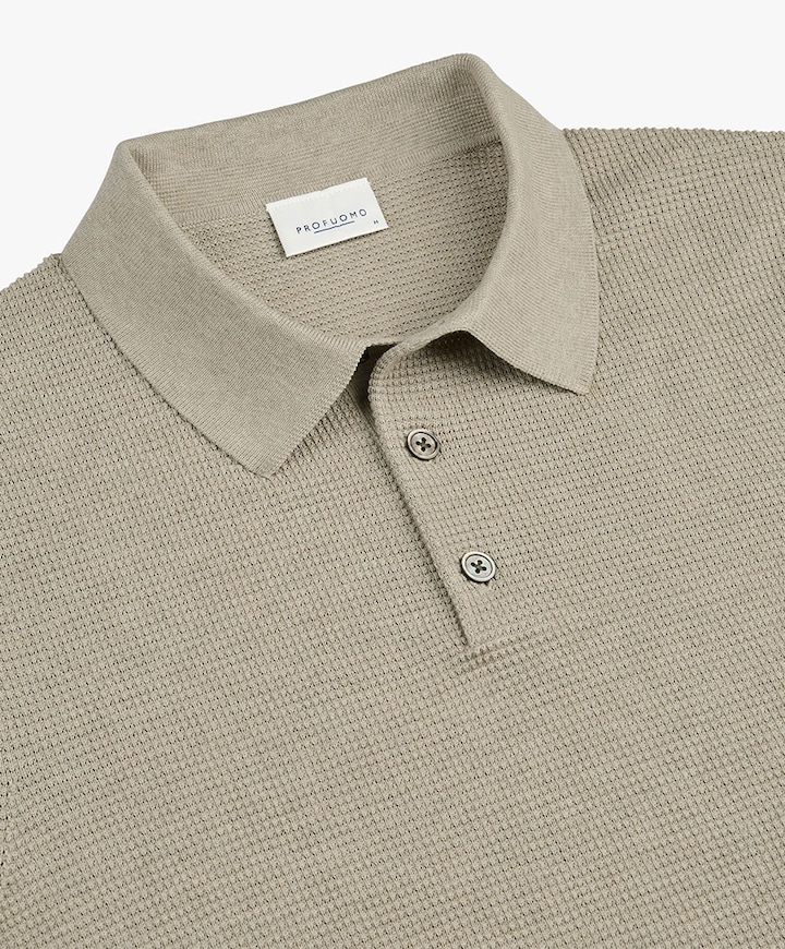 Heren polo beige