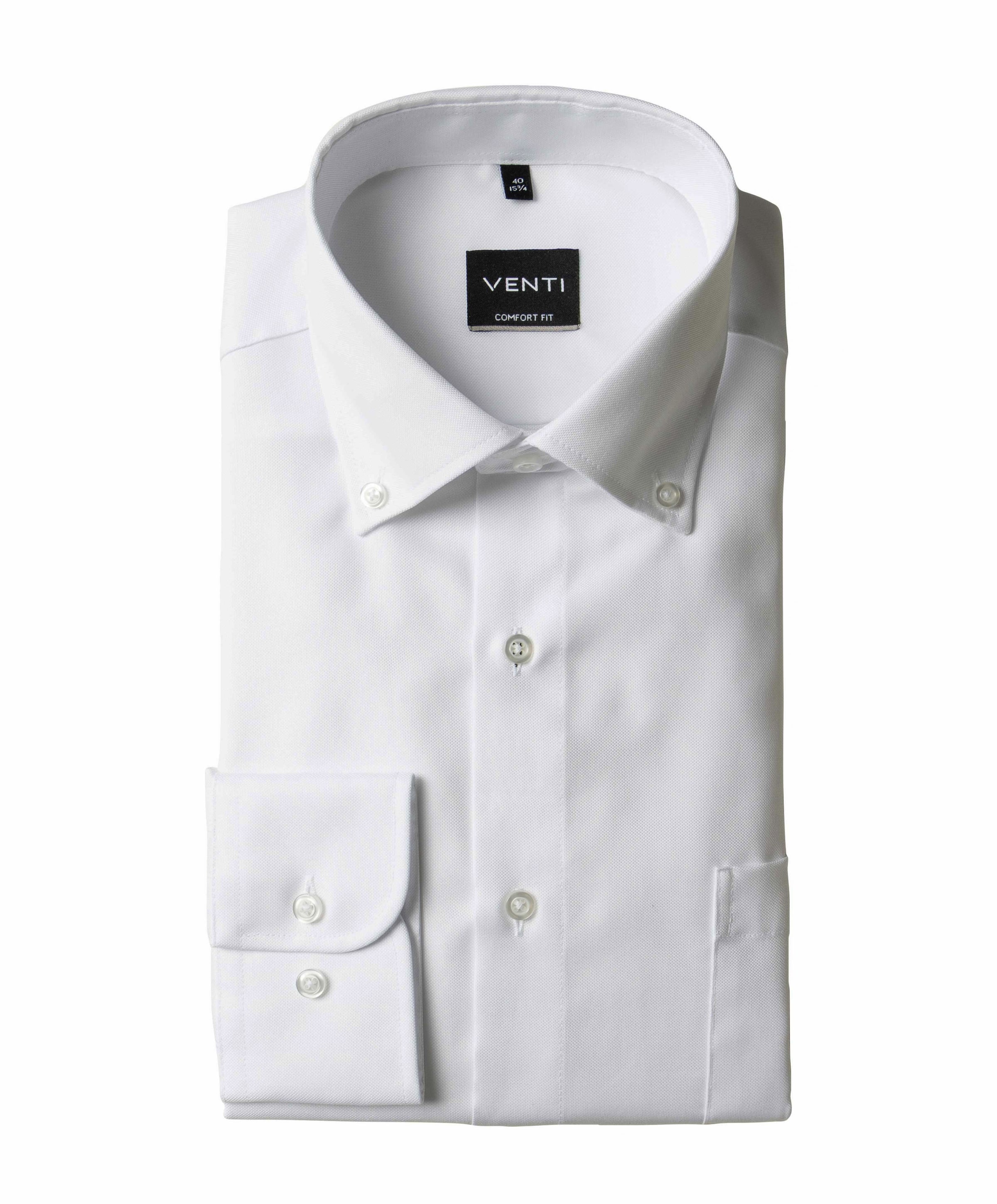 Heren overhemd lange mouw wit