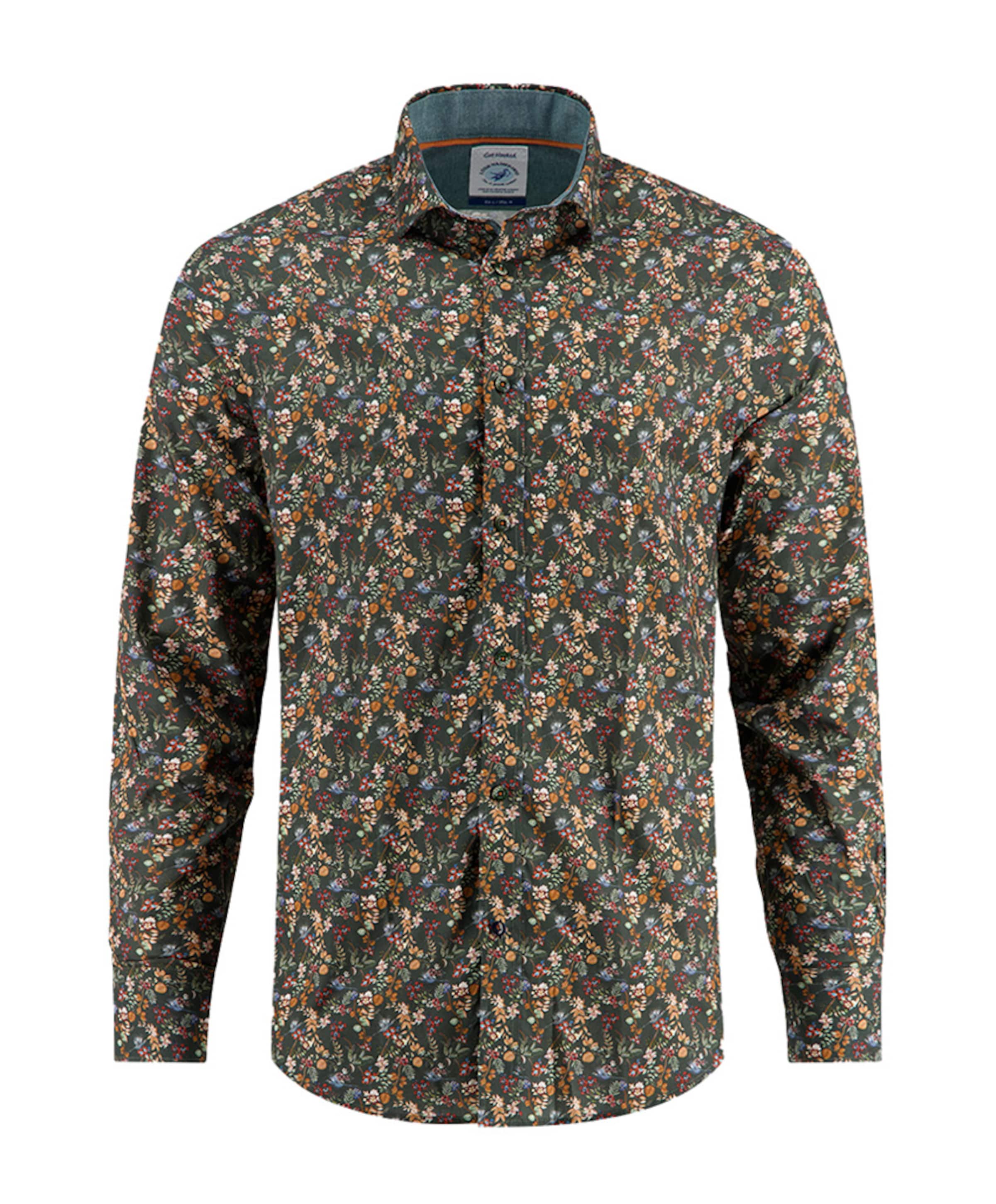 Heren overhemd lange mouw groen