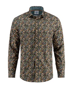 Heren overhemd lange mouw groen