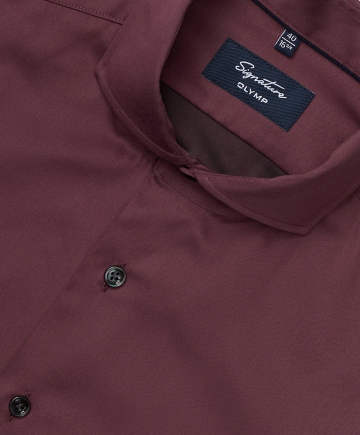Heren overhemd lange mouw bordeaux