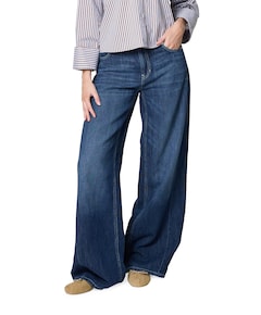 Palazzo patch dames jeans blauw