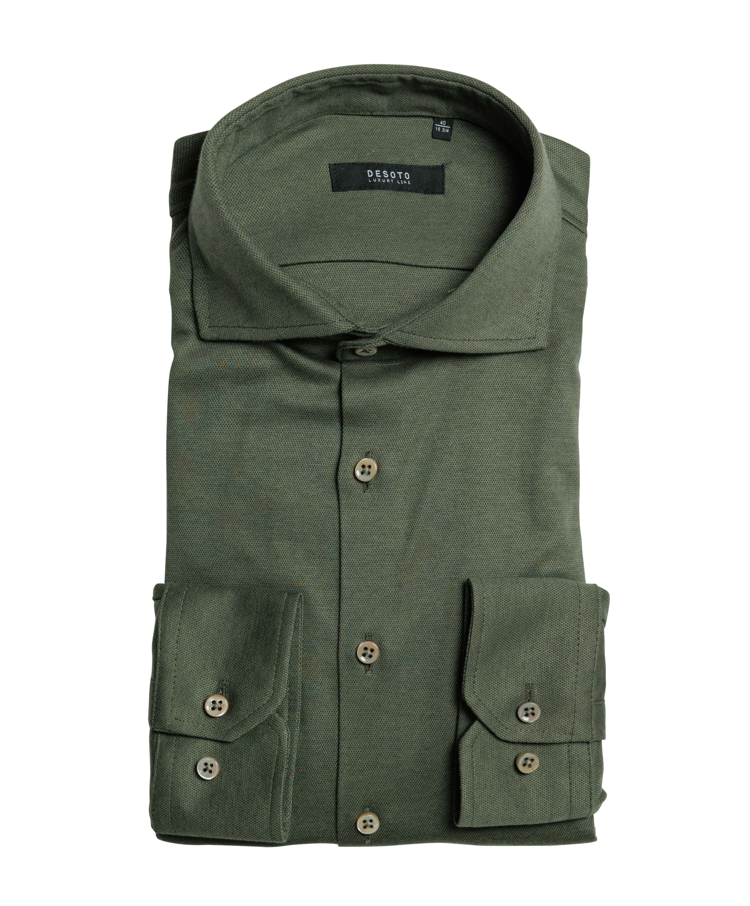 Heren overhemd lange mouw groen