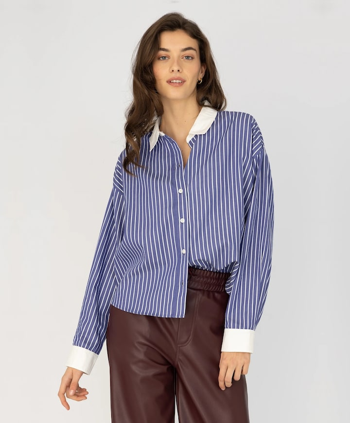 Dames blouse blauw