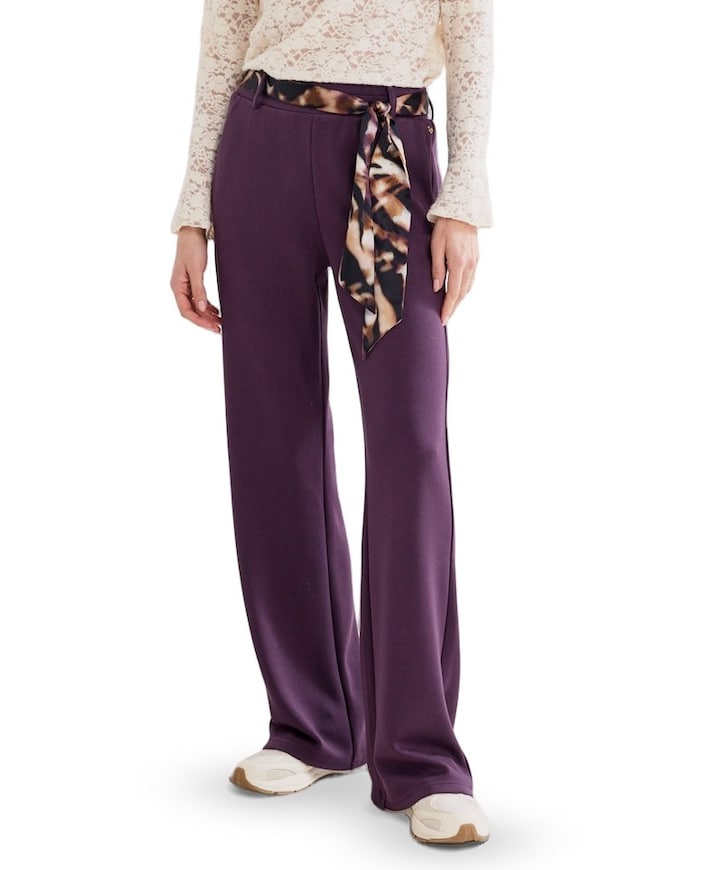 Wide-Leg Scarf dames broek paars