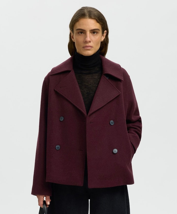 Dames jas bordeaux