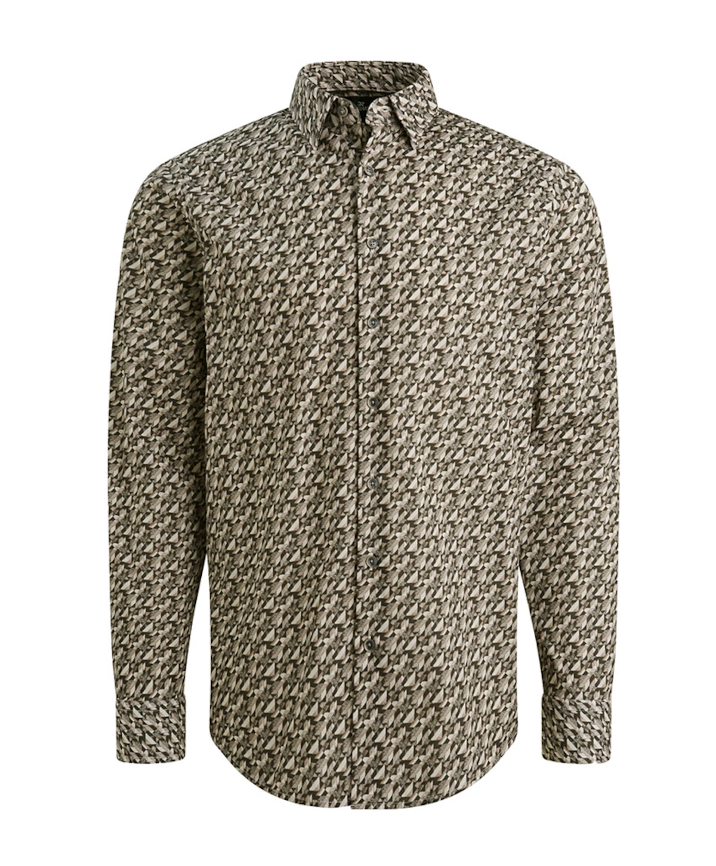 Heren overhemd lange mouw grijs