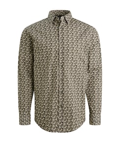 Heren overhemd lange mouw grijs