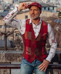 Heren gilet bordeaux