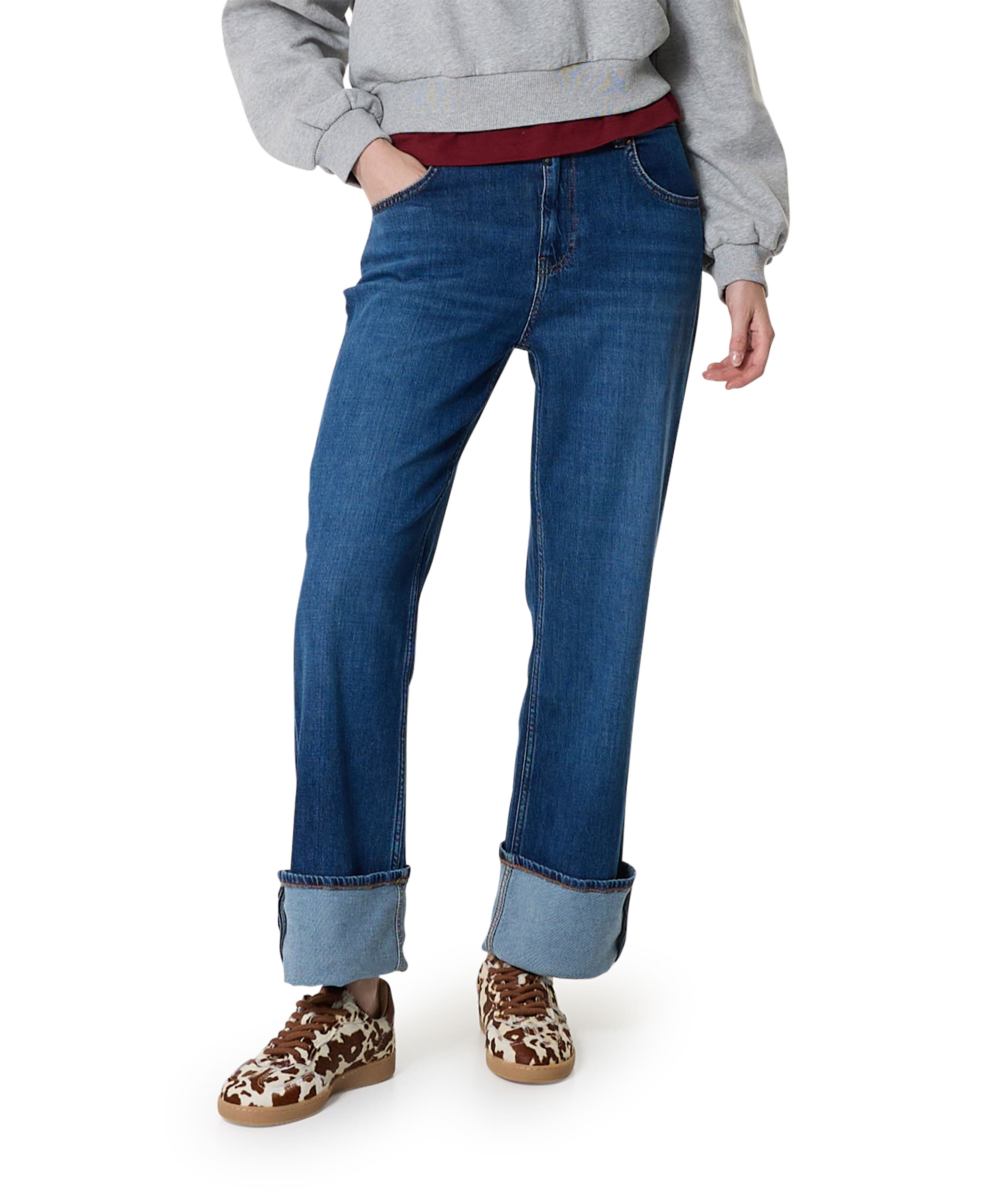 mid waist straight jeans blauw