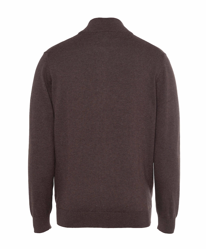 Heren trui met rits bruin