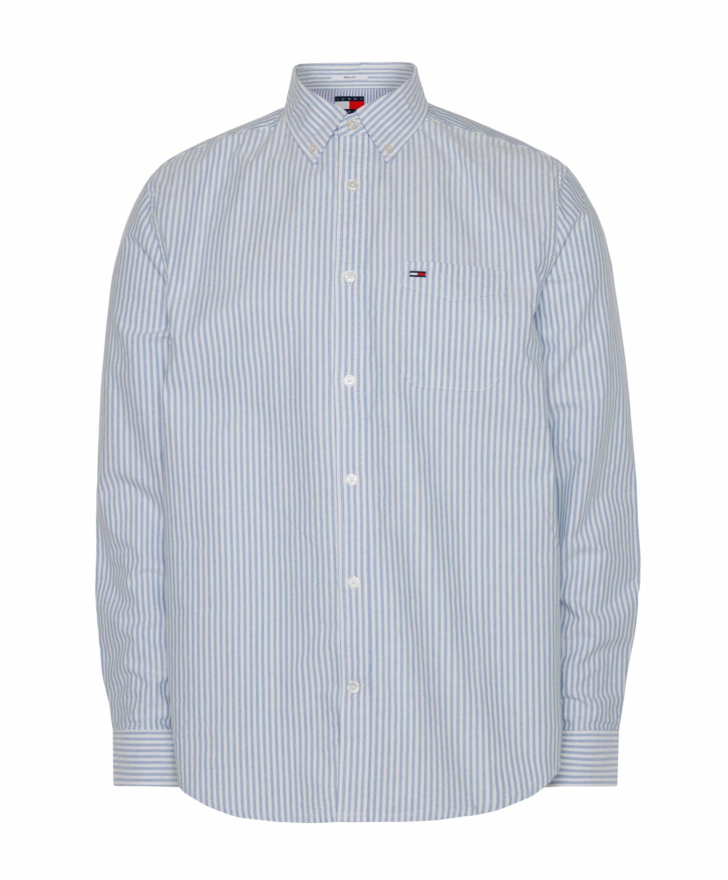 Heren overhemd lange mouw blauw