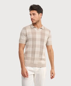 Heren polo beige