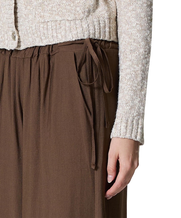 Uni wide leg broek bruin