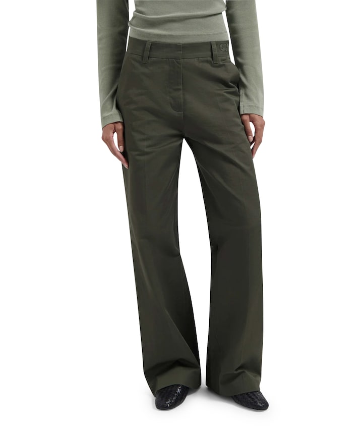 Straight tailored broek groen