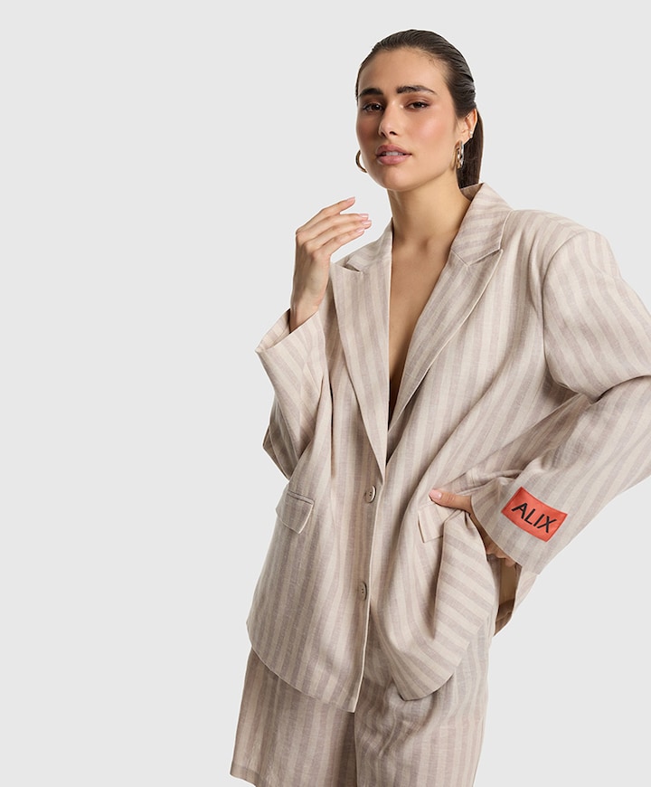 Dames blazer beige