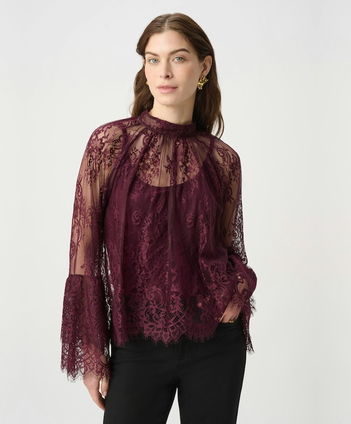 Dames blouse bordeaux
