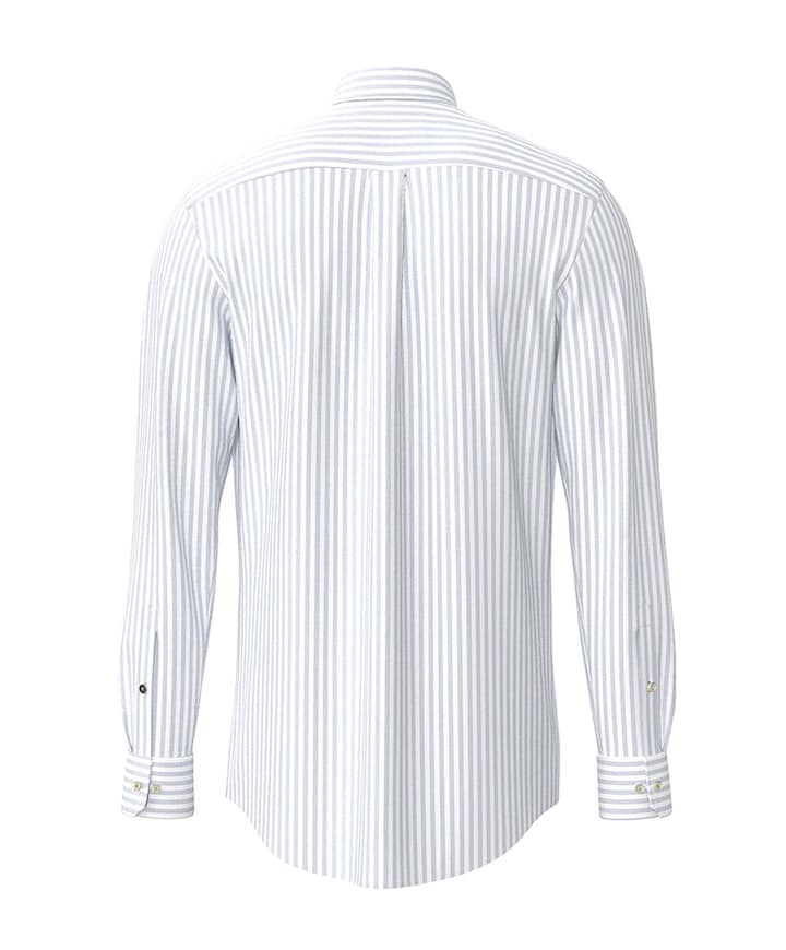 Heren overhemd lange mouw blauw