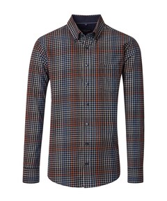 Heren overhemd lange mouw blauw