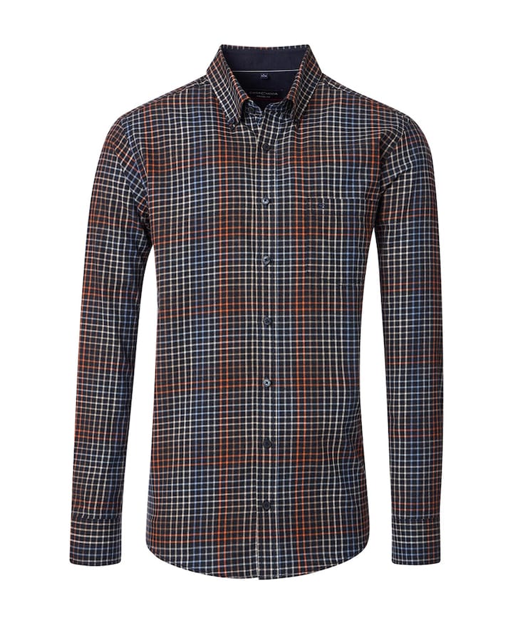 Heren overhemd lange mouw blauw