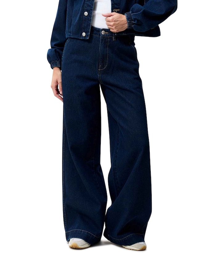 Wide leg jeans blauw