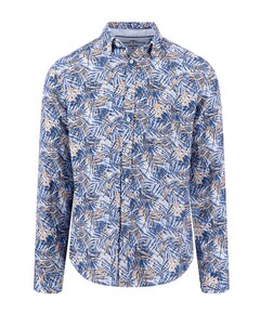 Heren overhemd lange mouw blauw