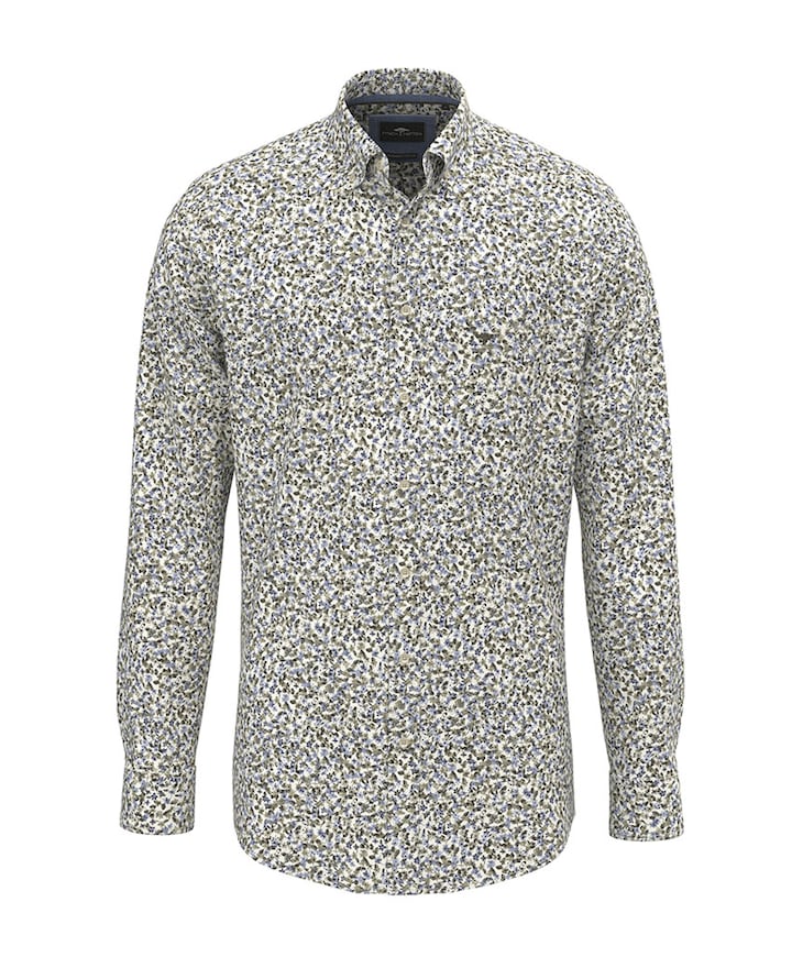 Heren overhemd lange mouw groen