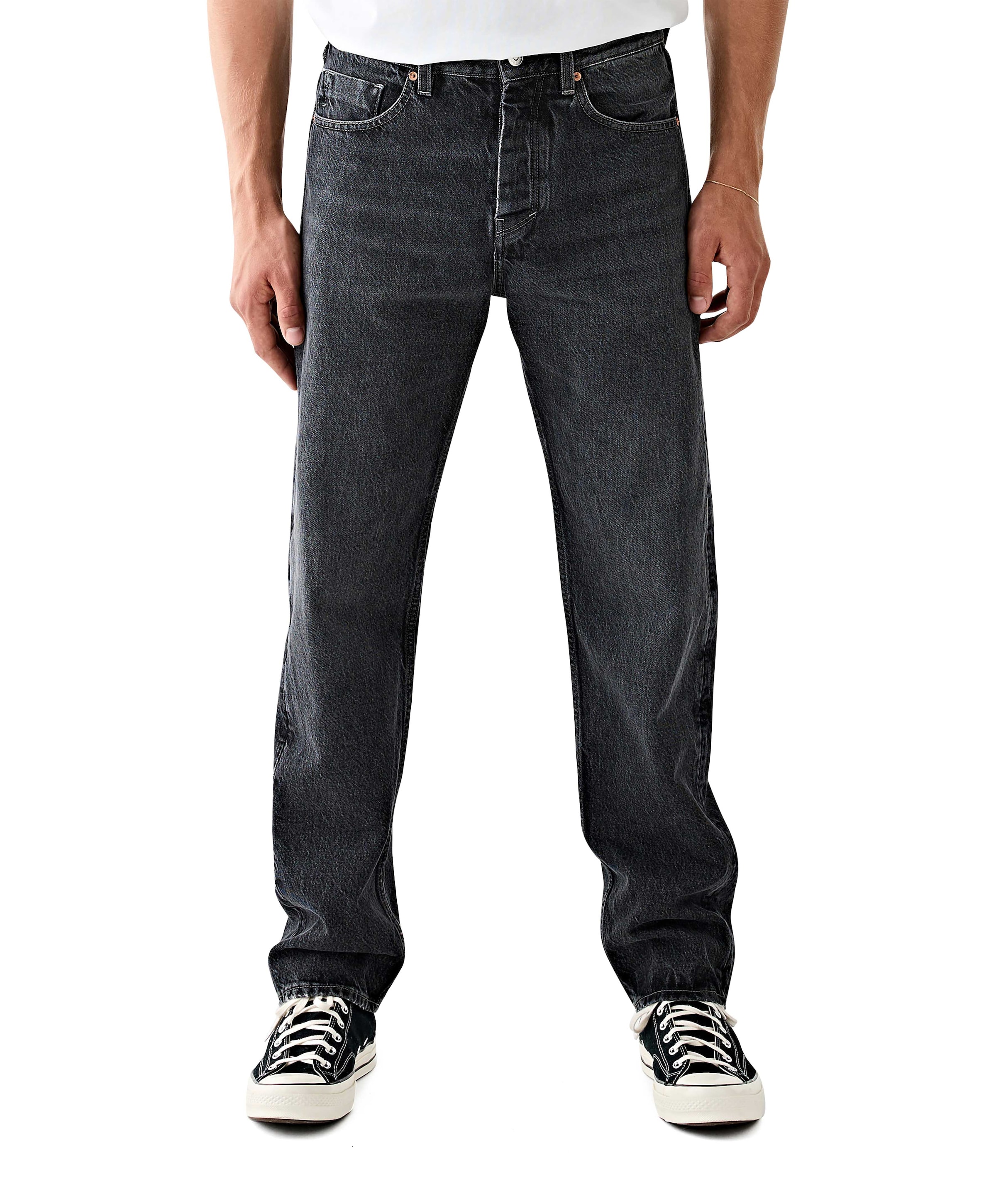 straight heren jeans grijs