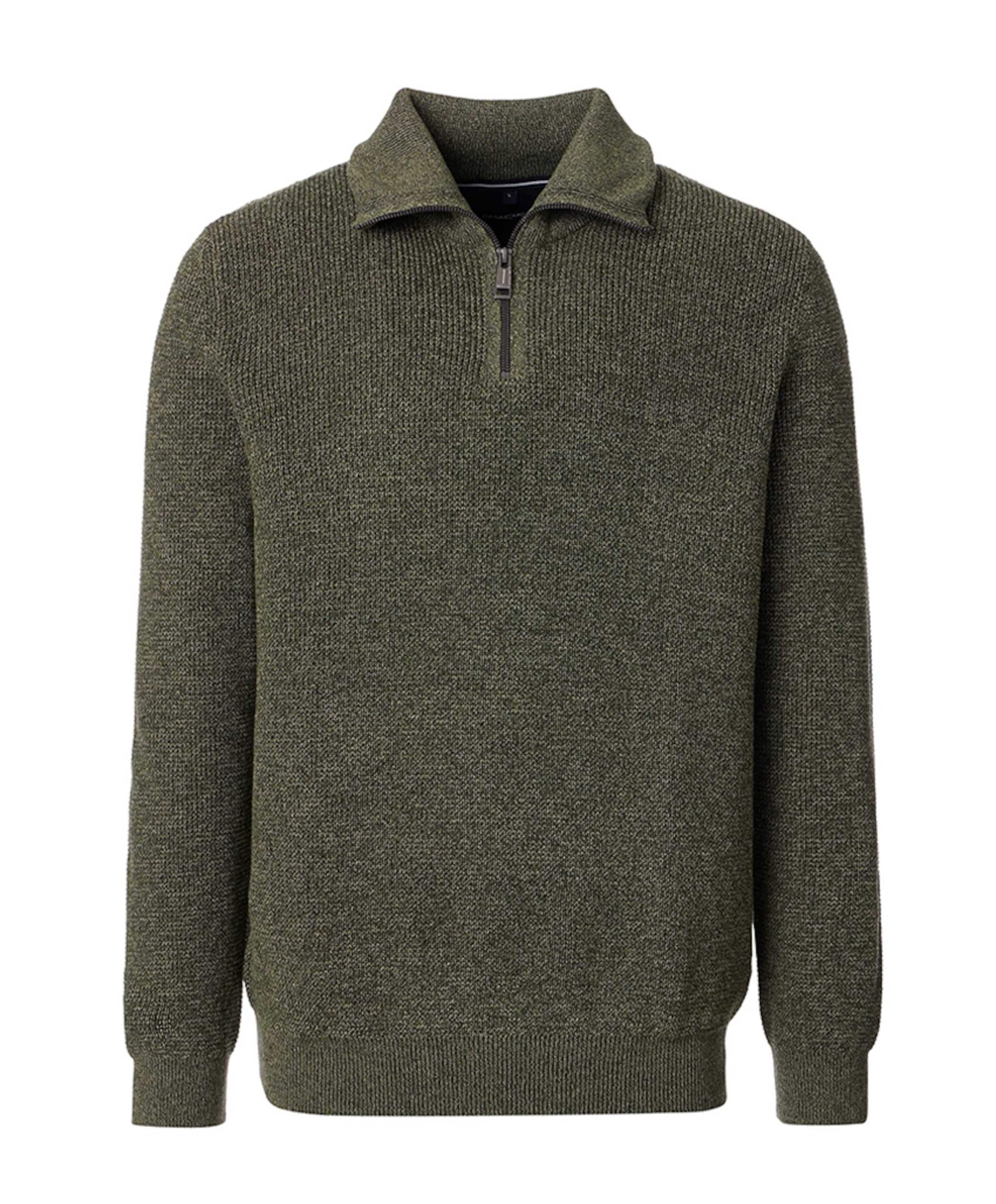 Heren trui met rits groen