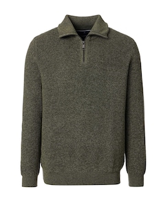 Heren trui met rits groen