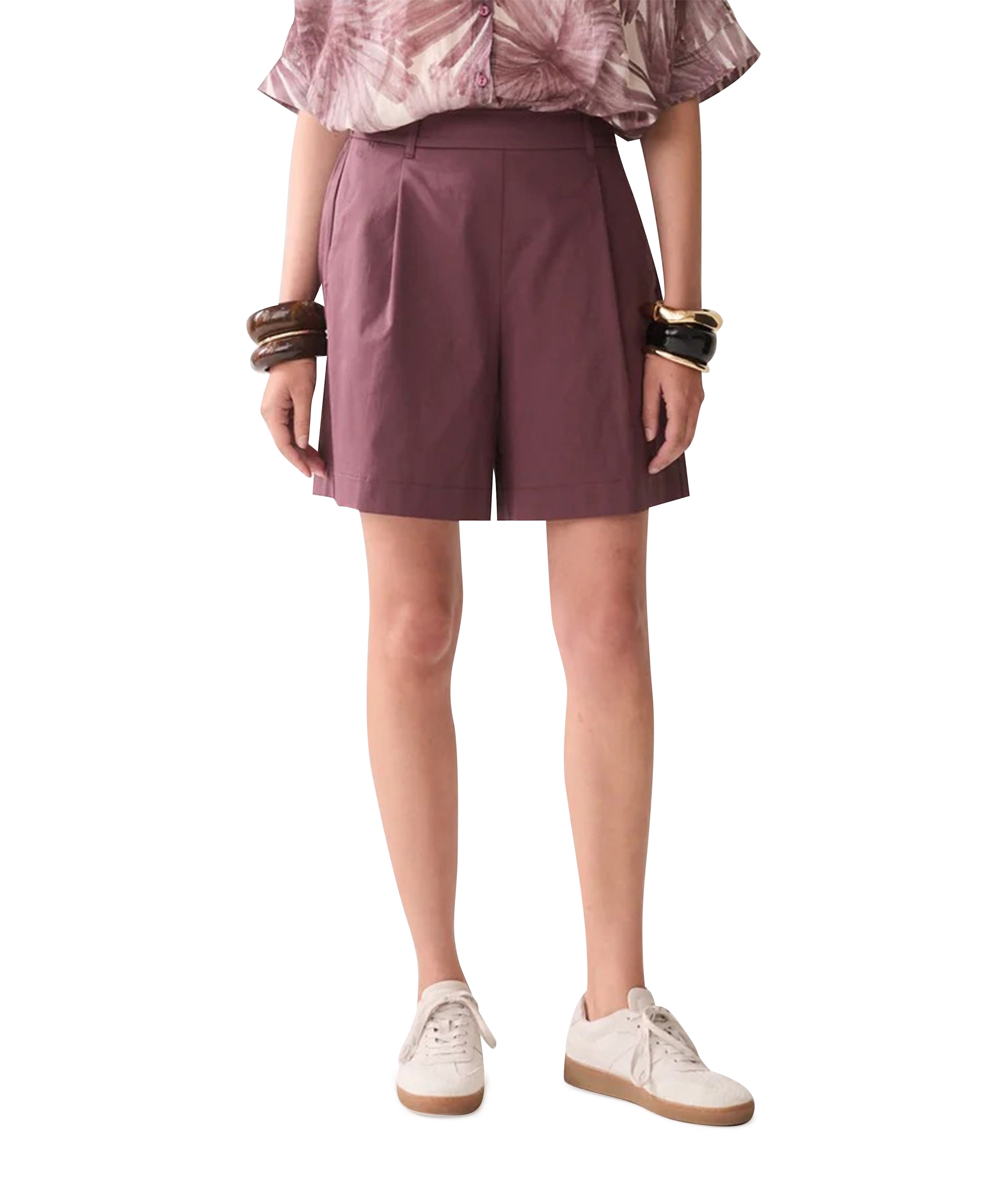 Cotton stretch dames korte broek bruin