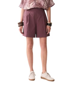 Cotton stretch dames korte broek bruin